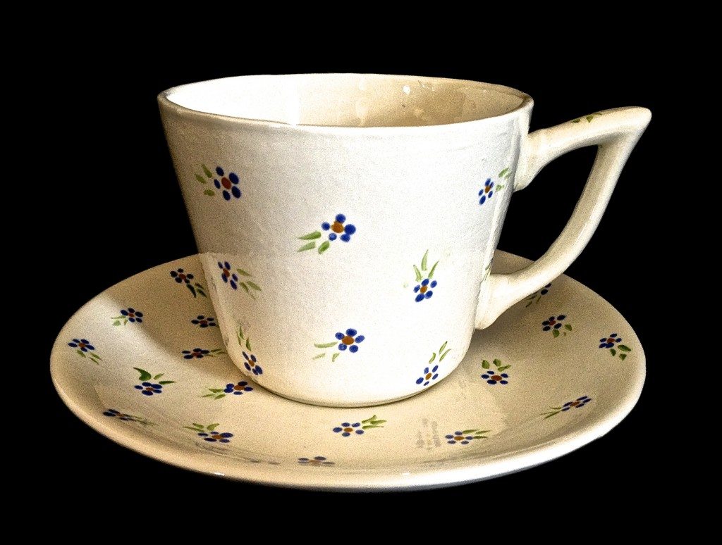 Forget-Me-Not teacup & saucer by Sister Augustine - From the Collection of John Schlimm