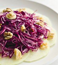 Reveling Red Cabbage, Apple and Walnut Salad